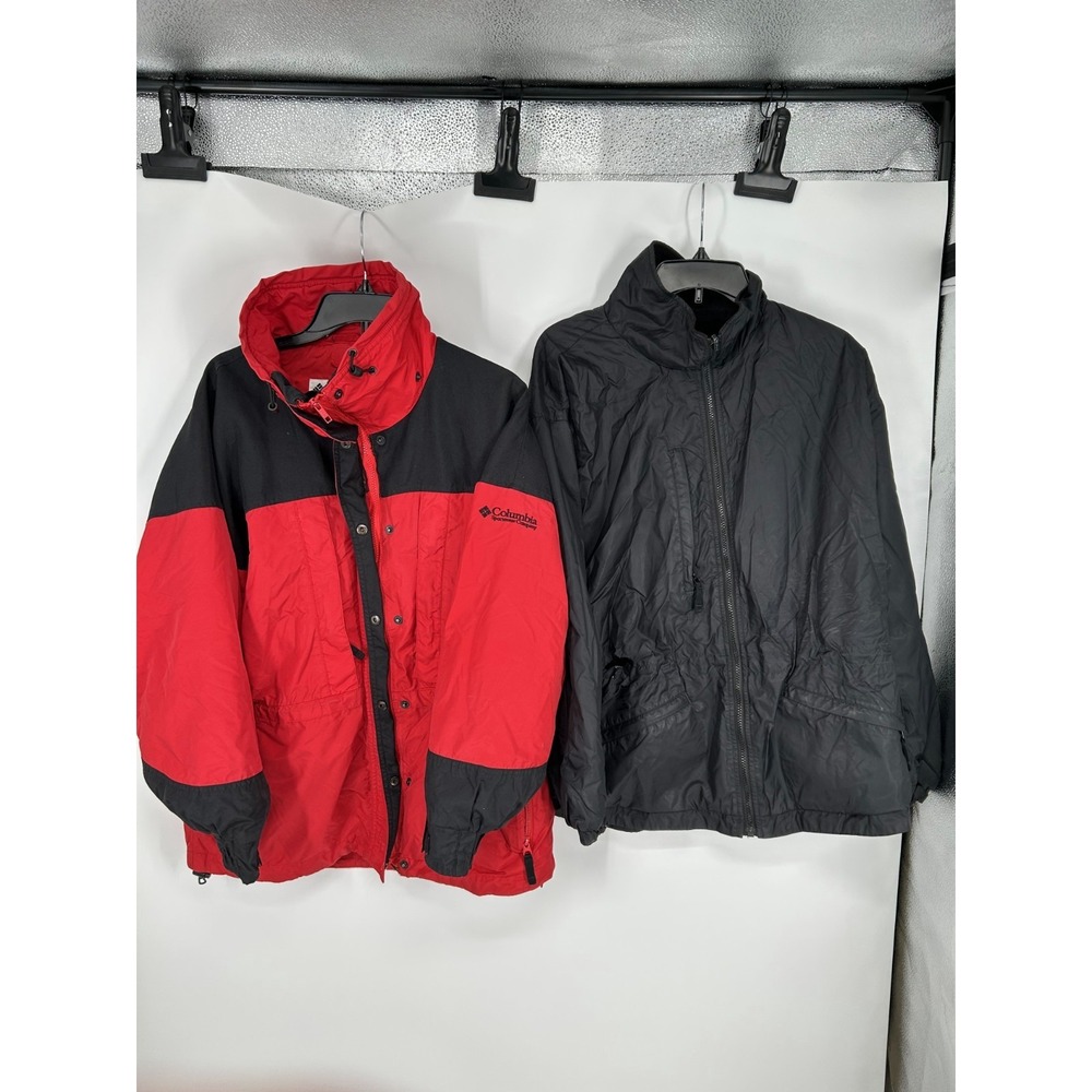 Columbia 3 in 1 Jacket Womens Medium Winter Snow Ski Snowboard Soft Shell Red